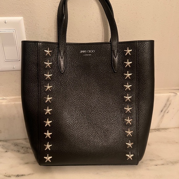 Jimmy Choo Handbags - Jimmy Choo Black Tote with Silver Star Accents